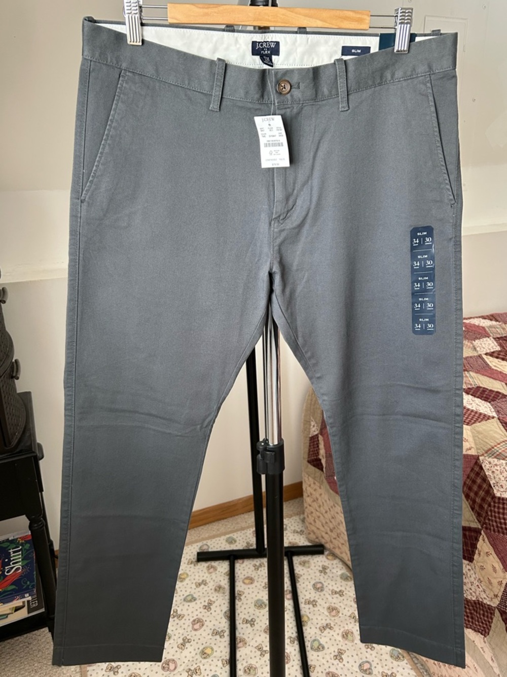 J. Crew Slim Fit Gray Chino Pant Men’s 34x30 NWT